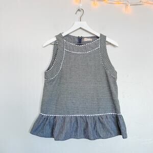 Altar'd State Striped Scallop Detail Sleeveless Top Medium